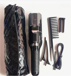 Hair styling tool set with packaging on a white background